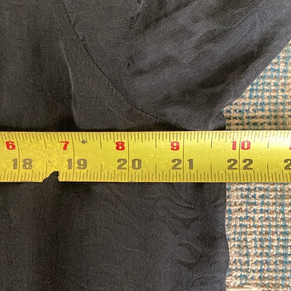 100% Silk Button Down w/ Subtle Stencil Print - Picture 6 of 7